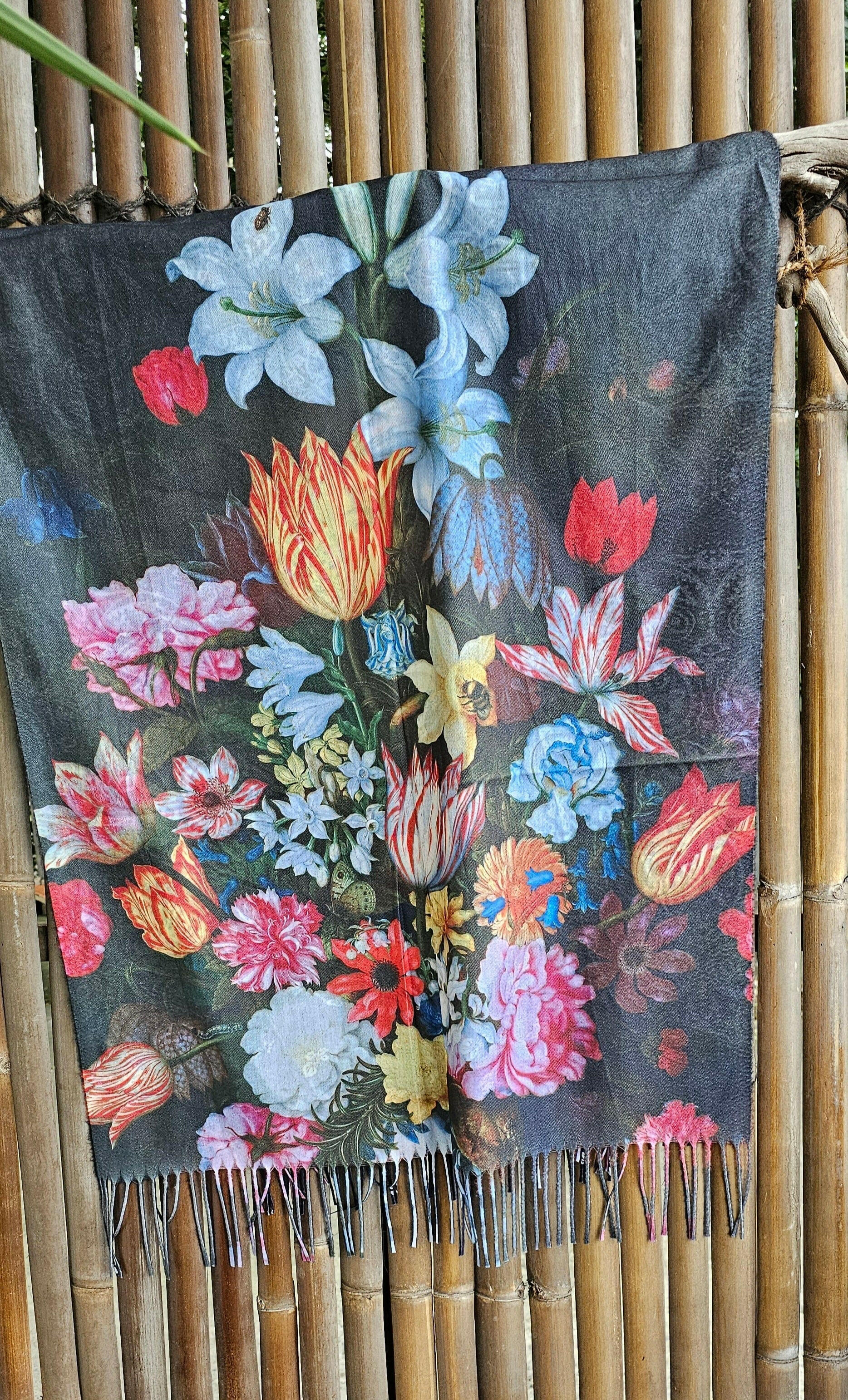 Zura Frida Kahlo Scarf Reversable Wool Scarf.