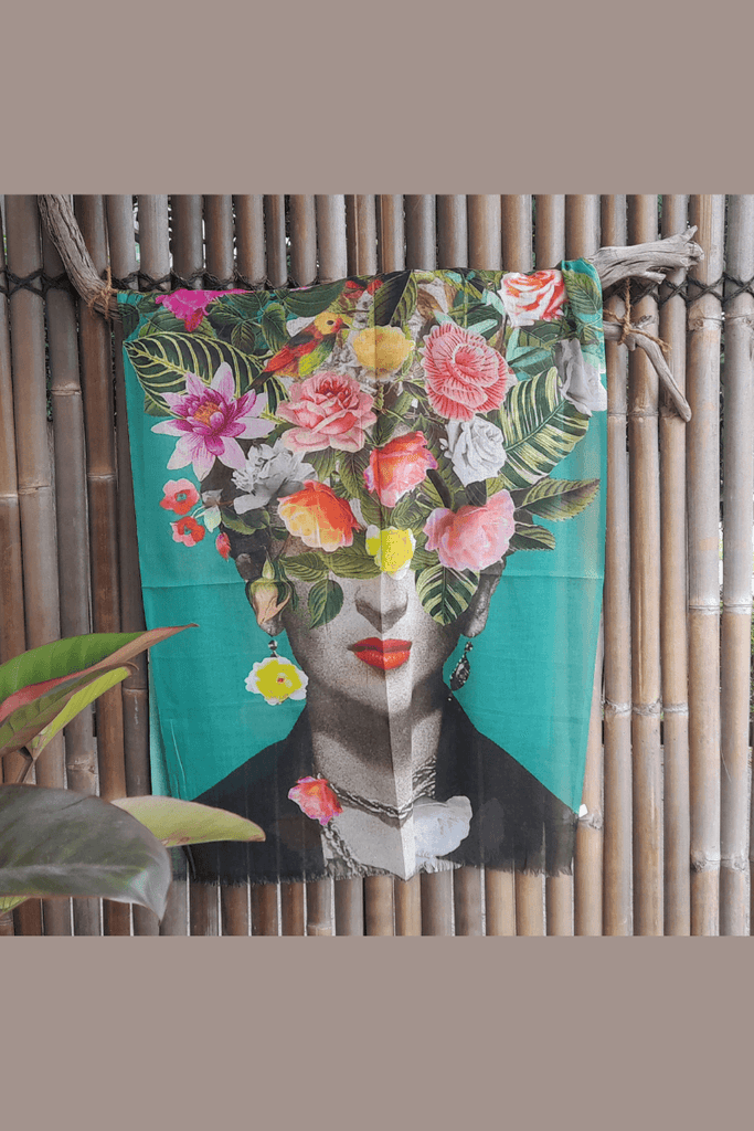 Zura Frida Kahlo 100% Cotton Scarf - TTPC47 FRIDA Wraps & Scarfs Zura