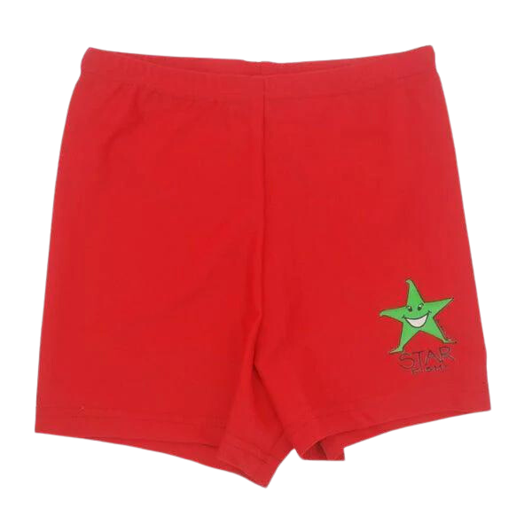 ozi varmints red boy leg swim shorts nylon with a starfish design print