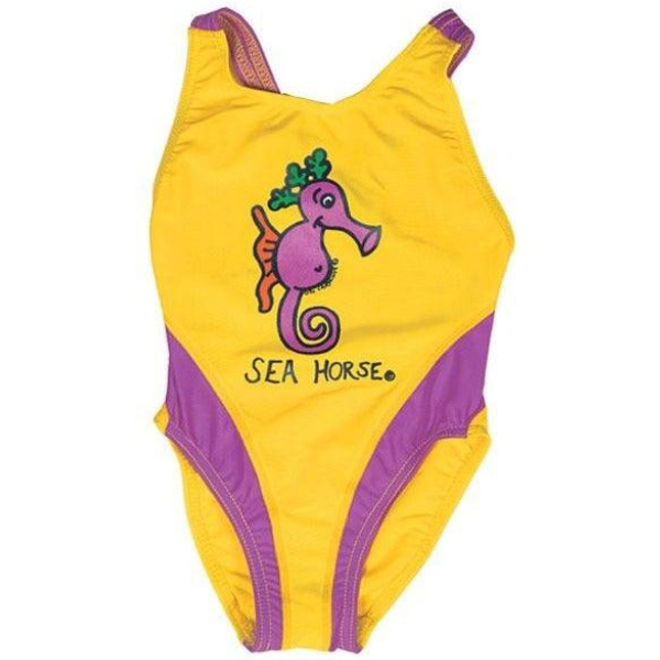 Ozi Varmints Girls Spliced Racer with a seahorse design print - Sun Purple