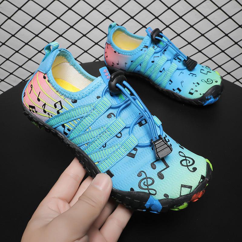 Aqua Shoes for Kids - Neoprene Non Slip Rubber Sole Beach Shoes - Music Notes Childrens Swimwear OZ RESORT 