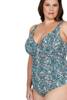 Artesands  Floral Aqua Tankini Plus Size.