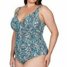 Artesands  Floral Aqua Tankini Plus Size.