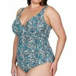 Artesands  Floral Aqua Tankini Plus Size.
