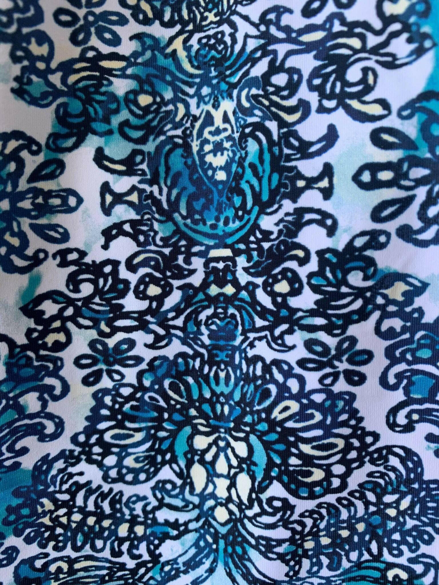 Artesands  Floral Aqua Tankini Plus Size.