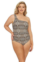 Artesands One Shoulder Leopard One Piece.