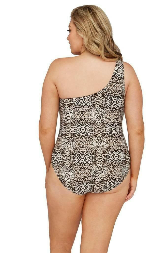 Artesands One Shoulder Leopard One Piece.
