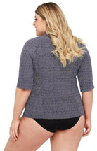 AT5715ZZ Artesands Navy Zigzag Rash Vest.