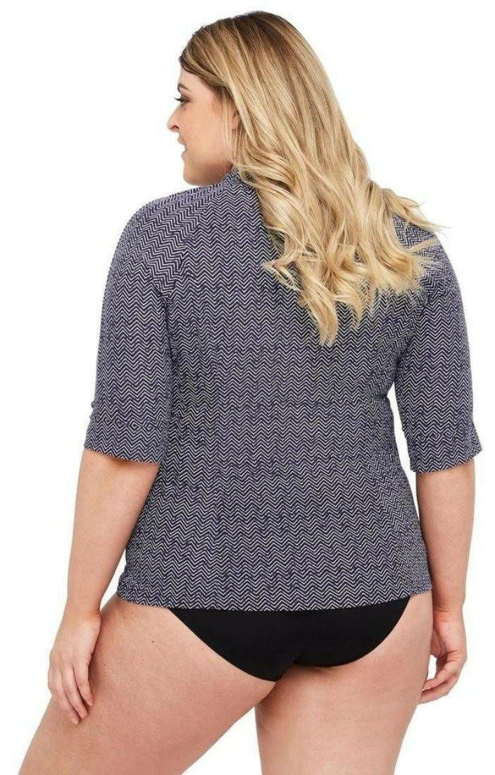 AT5715ZZ Artesands Navy Zigzag Rash Vest.