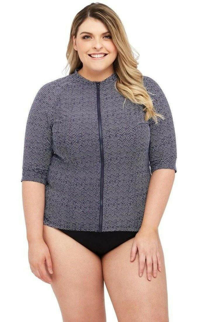 AT5715ZZ Artesands Navy Zigzag Rash Vest.