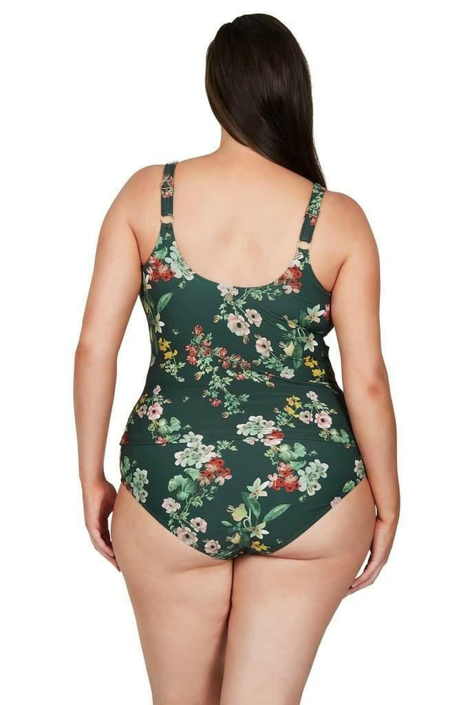 Artesands AT3721NK Floral Green Tankini Plus Size.