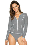 NT5058SO Nip Tuck Zip SPF50+ Long Sleeve Stripe Rash Vest - Bond Eye.