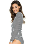 NT5058SO Nip Tuck Zip SPF50+ Long Sleeve Stripe Rash Vest - Bond Eye.