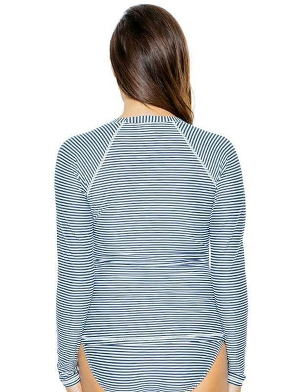 NT5058SO Nip Tuck Zip SPF50+ Long Sleeve Stripe Rash Vest - Bond Eye.