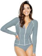 NT5058SO Nip Tuck Zip SPF50+ Long Sleeve Stripe Rash Vest - Bond Eye.