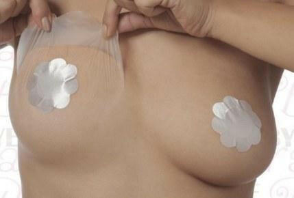 Bye Bra Adhesive Breast Lift Tape Cup A–C with Silk Nipple Covers.