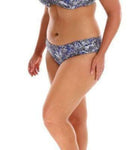 Capriosca Batik Side Ruched Mid Rise Pant Bikini Bottom.