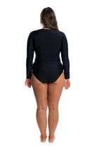 Capriosca CTS4850 Turquoise Snake Long Sleeve One Piece Sunsuit.