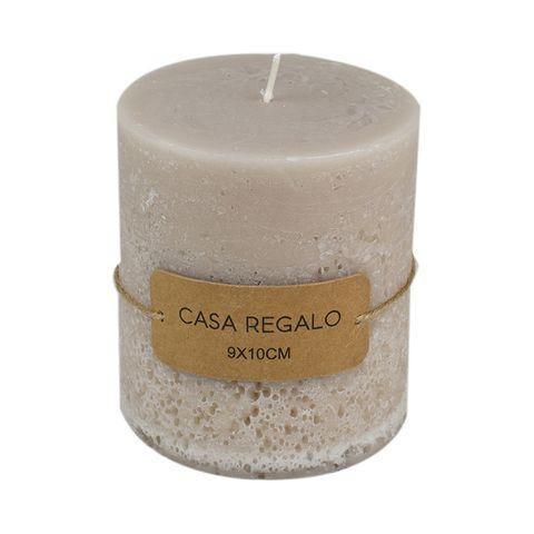 Casa Regalo Earth Pillar Candle 9x10cm- Cream Candles Casa Regalo 
