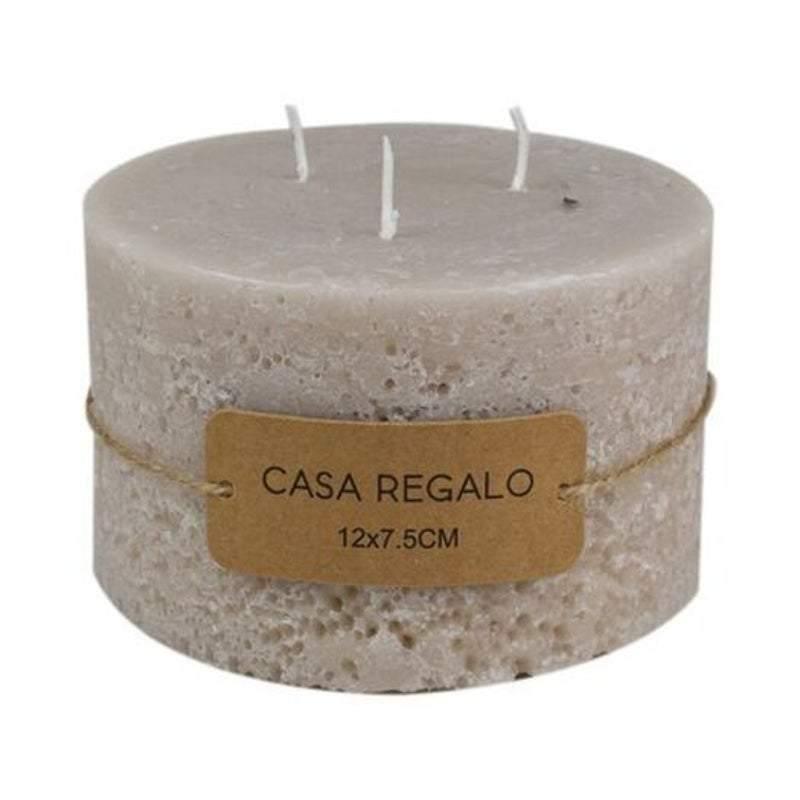 Casa Regalo Earth Pillar Candle12X7.5CM- Cream Candles Casa Regalo 