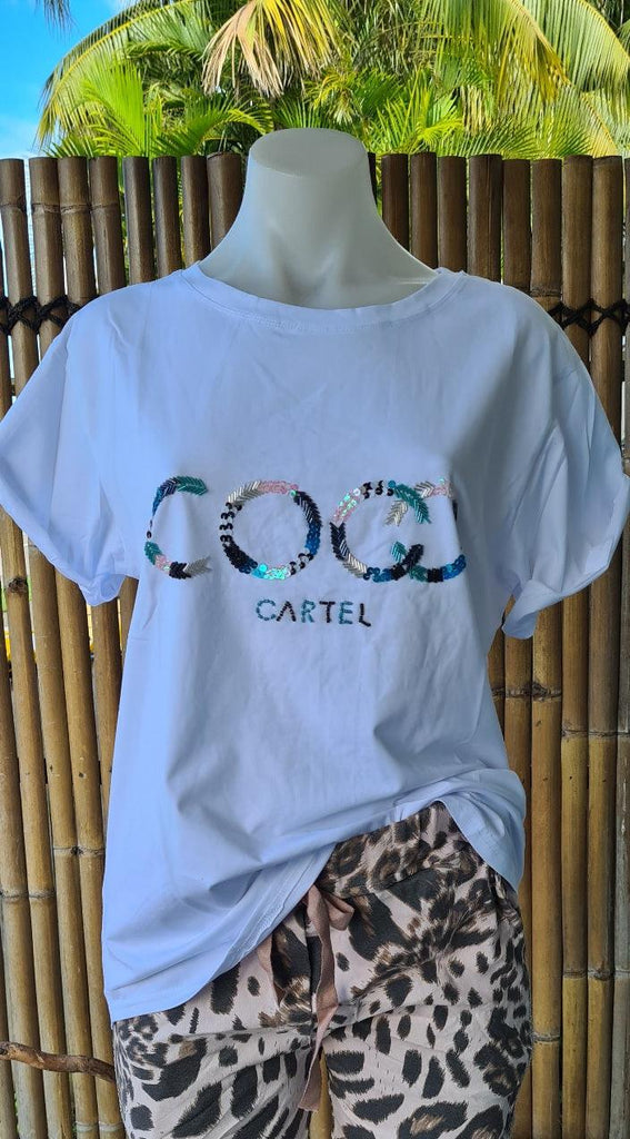 Coco Cartel LP1351 Most Loved Tee Hand Beaded - Hot Seller T-Shirts Refuge Denim 