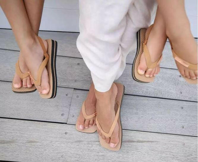 Damien Hall Original Signature Gold Badge Thongs - Flip Flops.