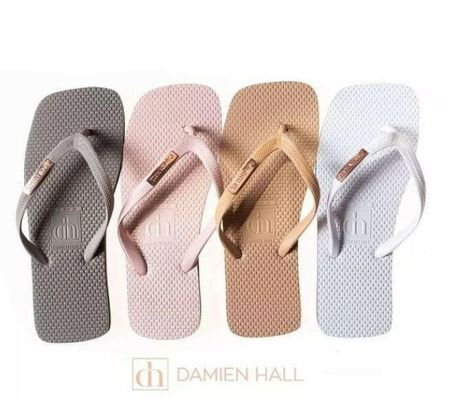 Damien Hall Original Signature Gold Badge Thongs - Flip Flops.