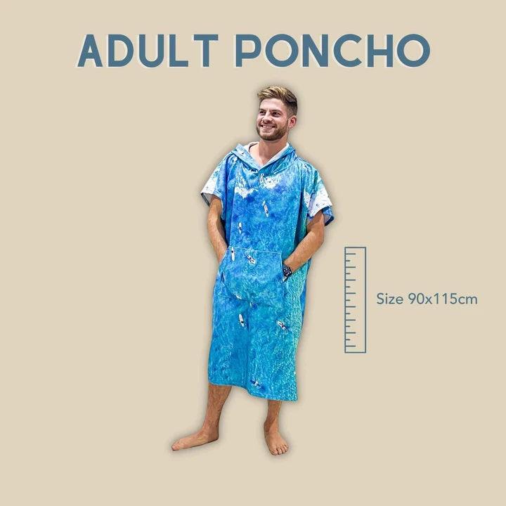 Destination Label - Longboard Party Towel Poncho - Adult Towels Destination Label 