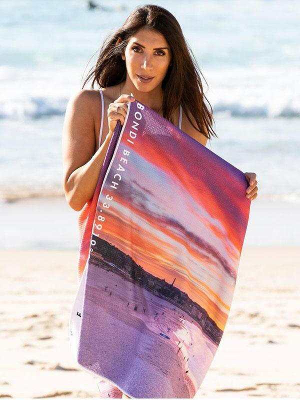 Destination Towels - Bondi Inferno sand free beach towel.