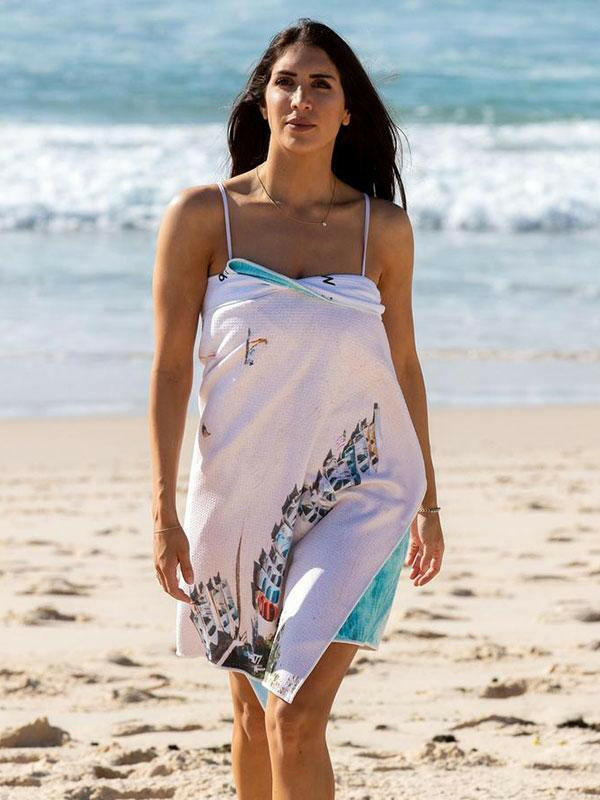Destination Towels - Coogee Boats sand free beach towel.
