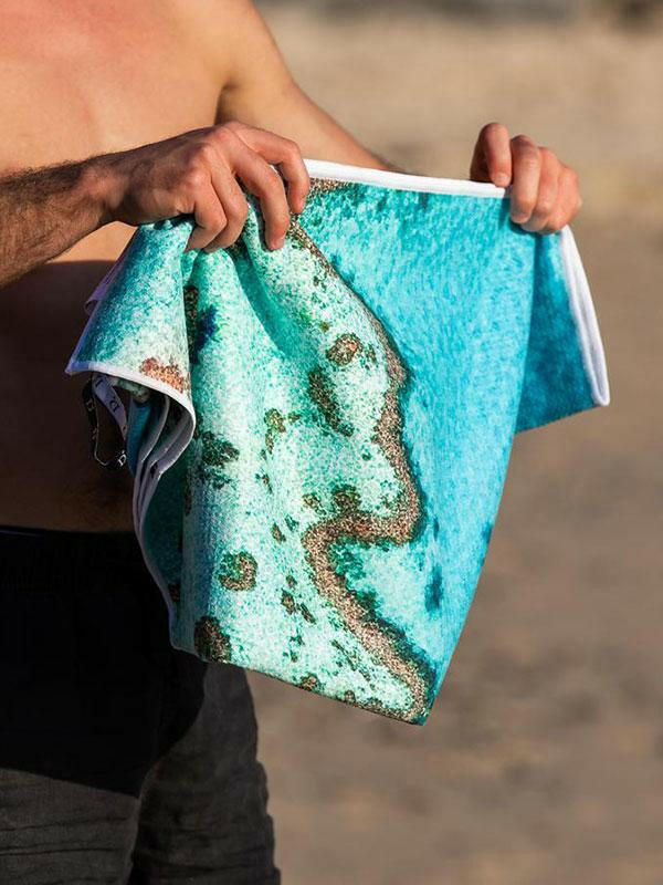 Destination Towels - Reef Love sand free beach towel.