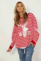Hammill & Co Stripe Waffle Long Sleeve Tee.