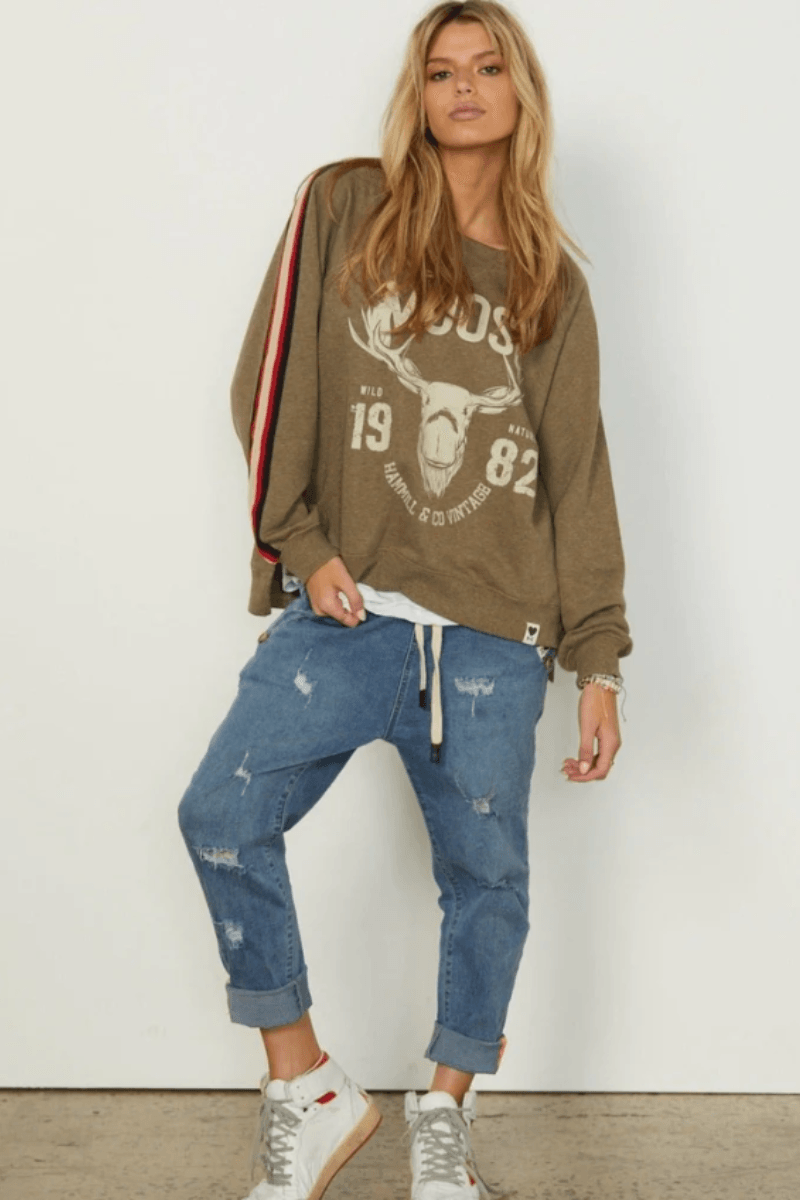 Hammill & Co Wild High Low Vintage Sweat Shirt.