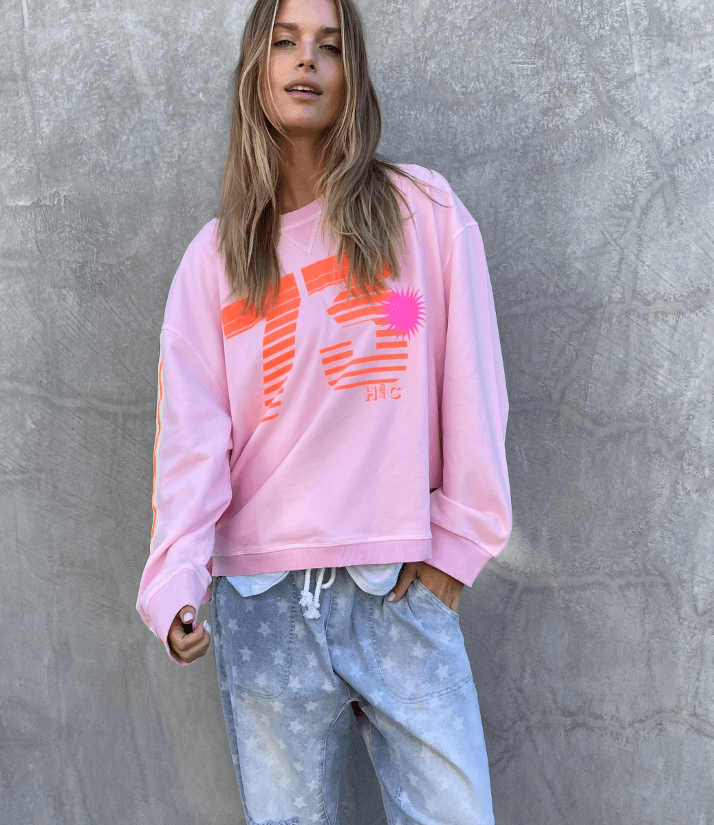 Hammill & Co 73 Slouch Pink Edgy Sweat Shirt.