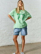 Hammill & Co S402 Graphic Tee Fluro Green.