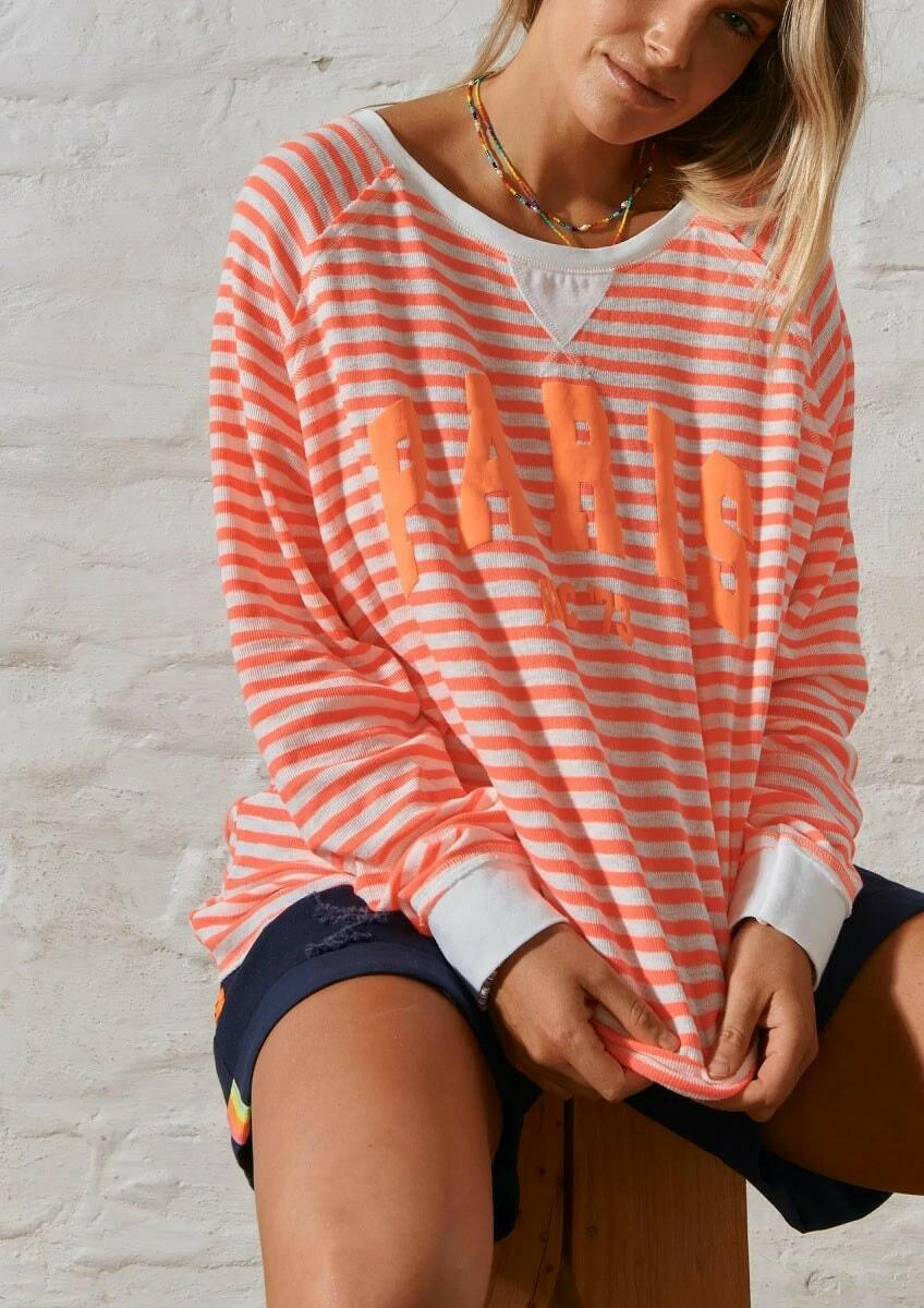 Hammill & Co S411 Paris Stripe Top Pink White Strip.