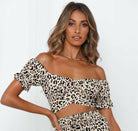 62235BK15 Indikah Leopard cropped top.