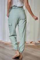 Iris Maxi 203206-2 Sage Waist Belt Pants.