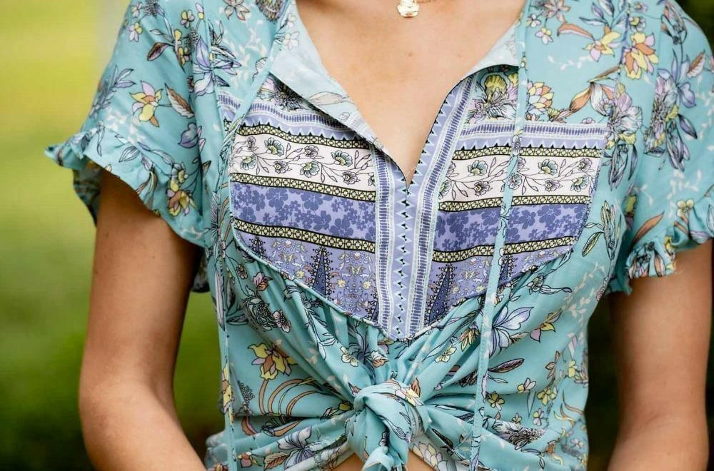 Iris Maxi 202265-2 Short Sleeve Floral Blouse.