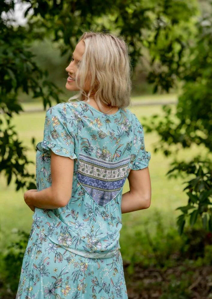 Iris Maxi 202265-2 Short Sleeve Floral Blouse.