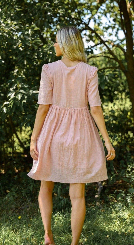 Iris Maxi S190107-83 Musk Pink 3/4 100% Cotton Dress Dress Iris Maxi 