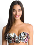 Isola Bandeau Blushed Frill Plunged Balconett Bra.