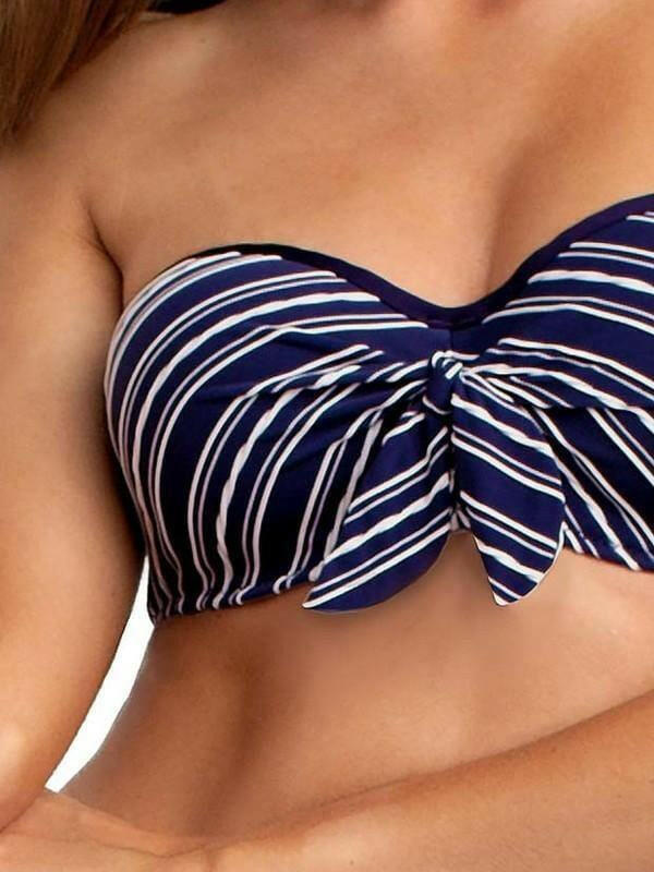 HAM3108D Hamptons Stripe D Tie Front Bandeau - Isola.