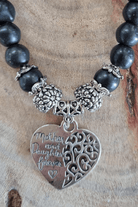 Mother & Daughter Forever Black Glass Bracelet.