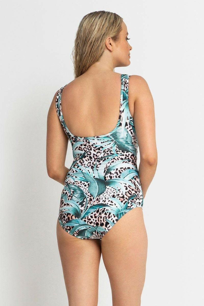 Jantzen JA84281MAS Island Mesh High Neck Mastectomy One Piece Olive.