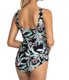 Jantzen Maui Mesh High Neck Mastectomy One Piece Black.