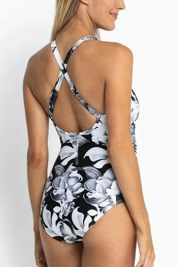 Jantzen Lili Mesh High Neck Mastectomy One Piece.