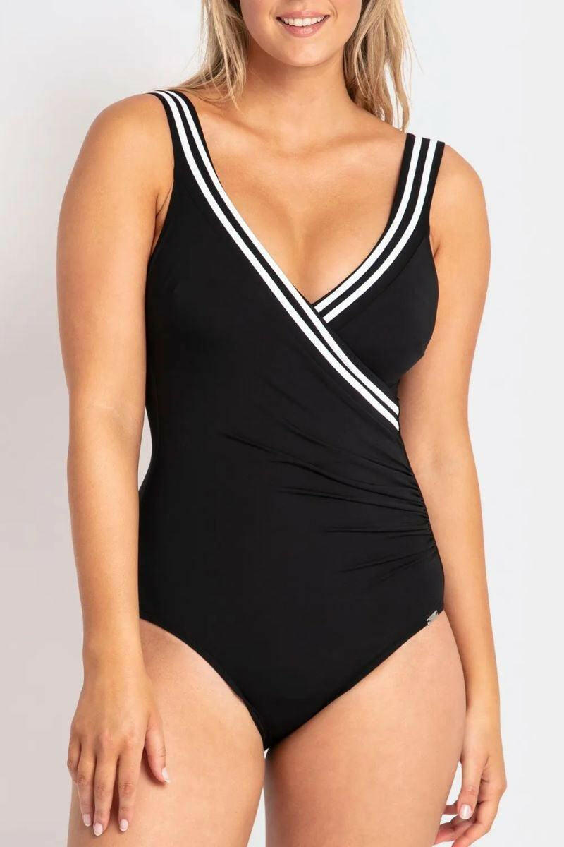Jantzen Heritage Classics Gathered Surplice One Piece Black.
