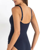 Jantzen Cosmopolitan DDE Ruched Mesh Frill One Piece Navy.