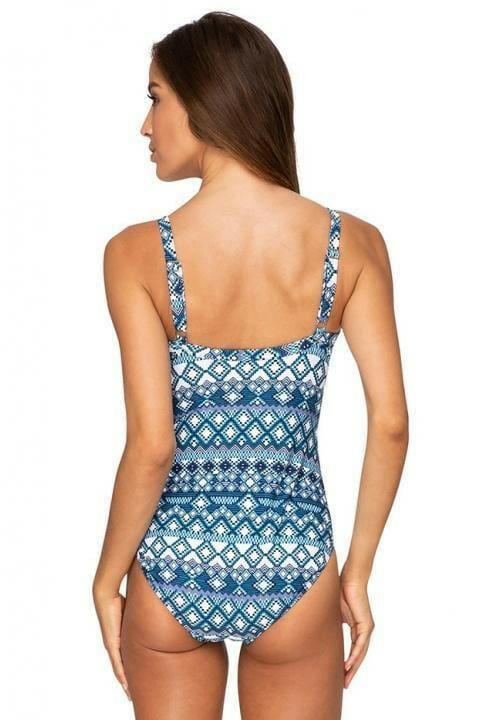 Janzten JA84077 Mexci Ruched Cross Over One Piece.